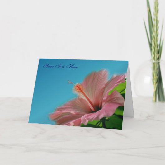Carte photo rose Hibiscus (Devant)