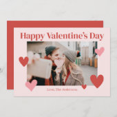 Carte photo rose pour la Saint-Valentin (Devant / Derrière)