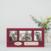 Carte photo rouge Brocade Noël (Debout devant)