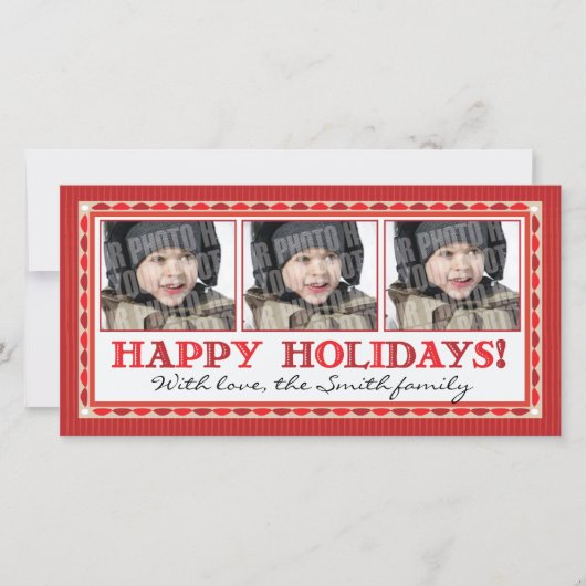 Carte photo rouge de la rayure 3 (Devant)