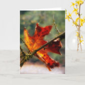 Carte Photo rouge de nature de feuille d'automne (Fleur jaune)