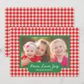 Carte photo rouge de vacances de pied-de-poule de (Devant / Derrière)