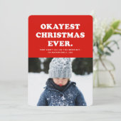 Carte photo rouge drôle de Noël la plus correcte (Debout devant)