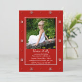 Carte photo rouge vif (Debout devant)