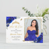 Carte photo Royal Blue Quinceañera Enregistrer La (Debout devant)