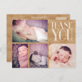 Carte photo Rustic Baby Merci (Devant / Derrière)