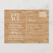 Carte photo Rustic Baby Merci (Dos)