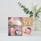 Carte photo Rustic Baby Merci (Debout devant)
