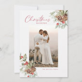 Carte photo Rustique Aquarelle de Noël Bénédiction (Devant)