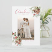 Carte photo Rustique Aquarelle de Noël Bénédiction (Debout devant)