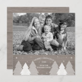Carte photo rustique d'arbres de Noël (Devant / Derrière)