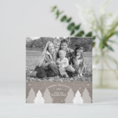 Carte photo rustique d'arbres de Noël (Debout devant)