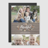 Carte photo rustique magnétique de thanksgiving (Devant / Derrière)