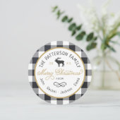 Carte photo Rustique Reindeer Round Christmas (Debout devant)