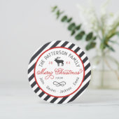 Carte photo Rustique Reindeer Round Christmas (Debout devant)