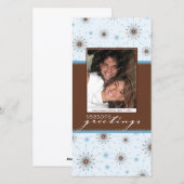 CARTE PHOTO SAISONNIÈRE :: flocon de neige à motif (Devant / Derrière)
