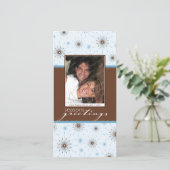 CARTE PHOTO SAISONNIÈRE :: flocon de neige à motif (Debout devant)