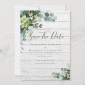 Carte Photo Save Dates Eucalyptus Feuilles de verdure (Devant)