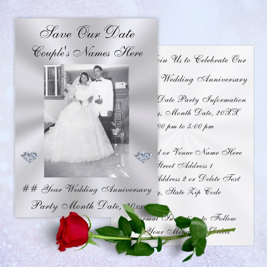 CARTE PHOTO "Save the Date", 60e, 75e ou TOUTE ANN