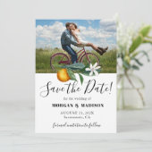 Carte Photo Save the Date Oranges Mariage (Debout devant)