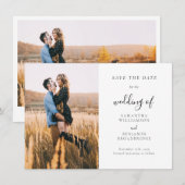 Carte Photo Script Wedding Enregistrer la date Faire-par (Devant / Derrière)