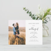 Carte Photo Script Wedding Enregistrer la date Faire-par (Debout devant)