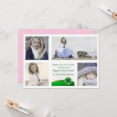 Carte photo Shamrock Gold Lined (Devant/Arrière en situation)