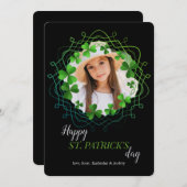 Carte photo Shamrock vert (Devant / Derrière)