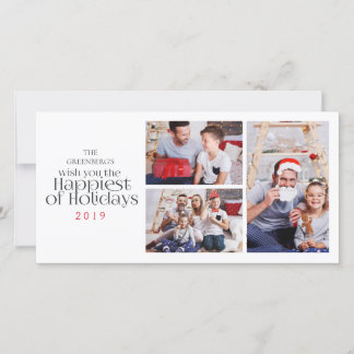 Carte photo simple à 3 cadres blanche pour les fêt