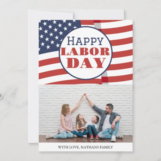 Carte Photo simple élégante Joyeuse Fête du Travail avec (Devant)