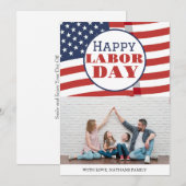 Carte Photo simple élégante Joyeuse Fête du Travail avec (Devant / Derrière)