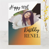 Carte photo simple et élégant pour l'anniversaire (Fleur jaune)