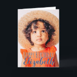 Carte Photo simple moderne Accueil d'anniversaire<br><div class="desc">Le design est moderne et simple. Ajoutez une photo personnalisée du célébrant d'anniversaire et ajoutez son nom,  ajoutez un message personnalisé. La couleur de la typographie fonctionne le mieux sur une photo qui a de la couleur à la partie typographique pour qu'elle apparaisse.</div>