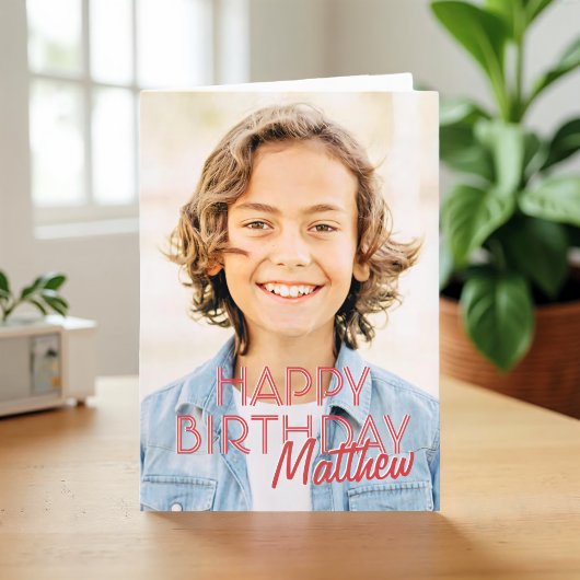Carte Photo simple moderne Accueil d'anniversaire
