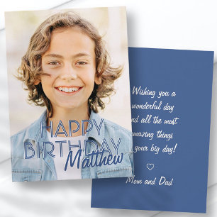 Carte Photo simple moderne Accueil d'anniversaire