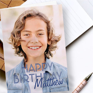 Carte Photo simple moderne Accueil d'anniversaire