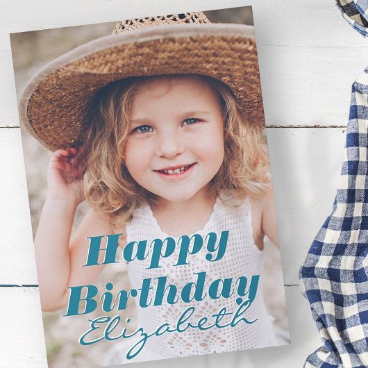 Carte Photo simple moderne Accueil d'anniversaire