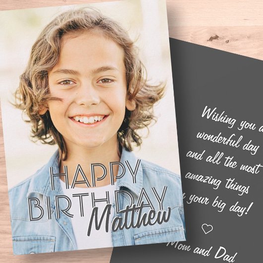 Carte Photo simple moderne Accueil d'anniversaire