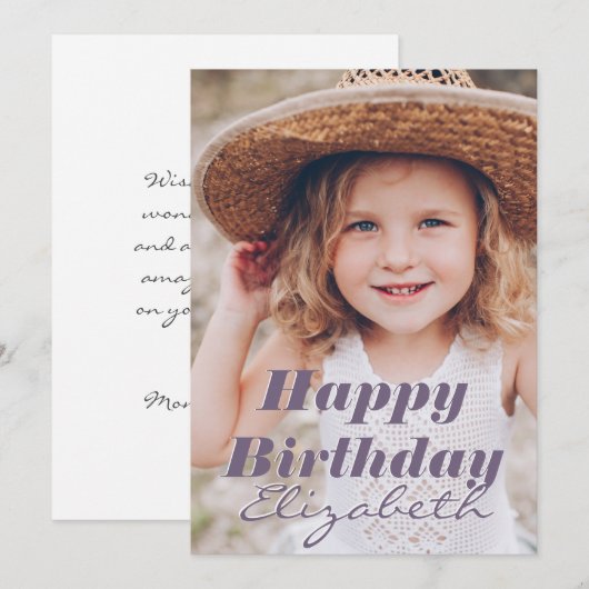 Carte Photo simple moderne Accueil d'anniversaire (Devant / Derrière)