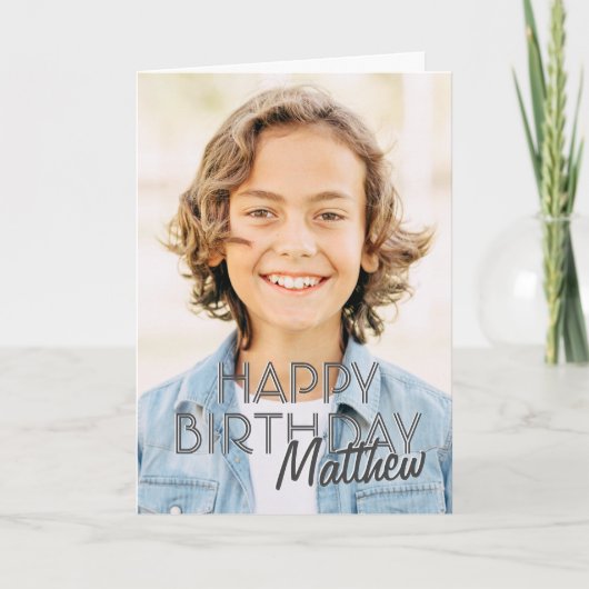 Carte Photo simple moderne Accueil d'anniversaire (Devant)