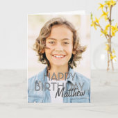 Carte Photo simple moderne Accueil d'anniversaire (Fleur jaune)