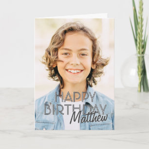 Carte Photo simple moderne Accueil d'anniversaire