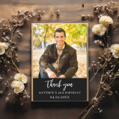 Carte photo simple noir et blanc pour anniversaire