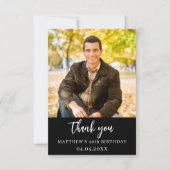 Carte photo simple noir et blanc pour anniversaire (Devant)