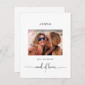 Carte Photo simple "Serez-vous ma servante d'honneur" (Devant / Derrière)