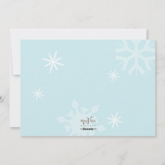 Carte photo simple Snowflake (Dos)
