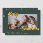 Carte Photo Simple Vert Or (Devant / Derrière)