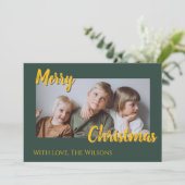 Carte Photo Simple Vert Or (Debout devant)