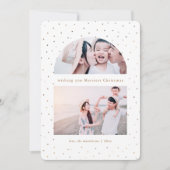 Carte photo Snowy Globe Faux Gold Christmas (Devant)