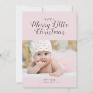Carte photo Soft Pink Merry Little Christmas